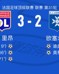 华体会登录入口-里昂3-2欧塞尔，亚列姆丘克两球，托利索替补传射